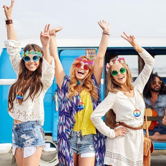 Hippie Costume Accessory Set 30 pcs Vintage 60s 70s Party Supplies main image 7